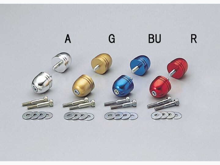 VFR400R(89-95/NC30)用 φ30砲弾型アルミ・バーエンドキャップ(ブルー)|ハリケーン拍卖