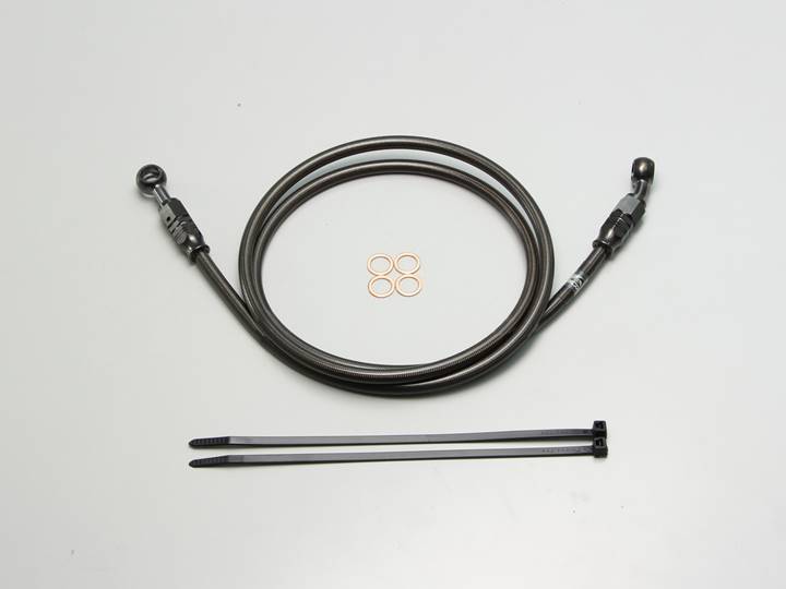 汎用 ステンメッシュ・ブレーキホース Mタイプ(フルステンレス/ブラック) 160cm|ハリケーン拍卖