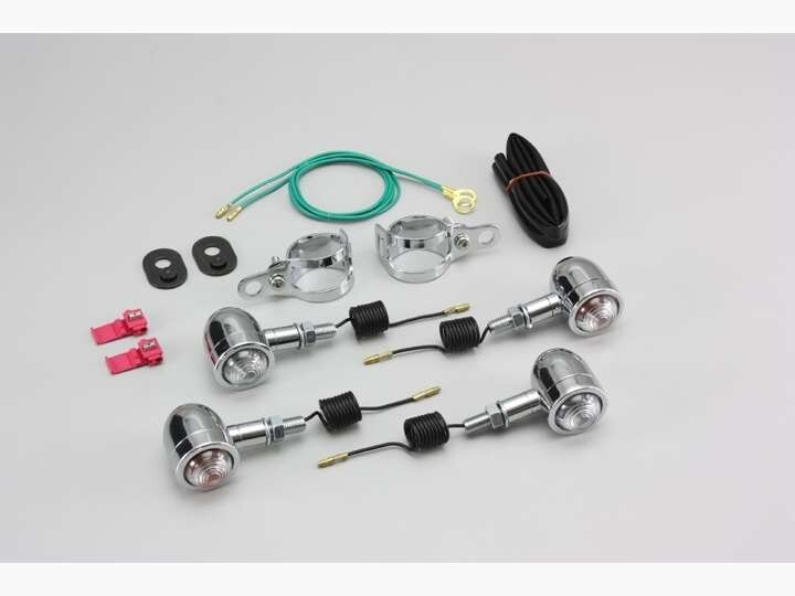 マグナ250/MAGNA(MC29)用 ミニブレットウインカーキット・フォークマウント(クリアレンズ) |ハリケーン拍卖