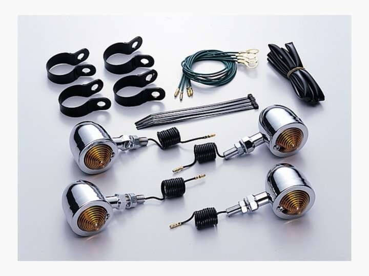 スティード400VLS(NC37)用 ブレットウインカーキット・フレームマウント(オレンジレンズ) |ハリケーン拍卖