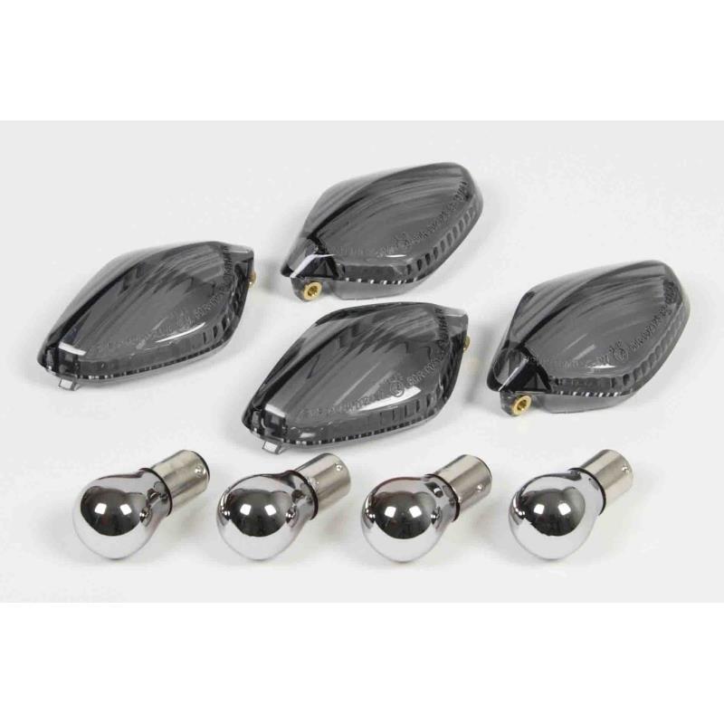グロム/GROM(JC61-1000001-/JC61-1300001-)用 ウインカーレンズセット(メッキバルブ付/スモークレンズ)|タケガワ/武川拍卖