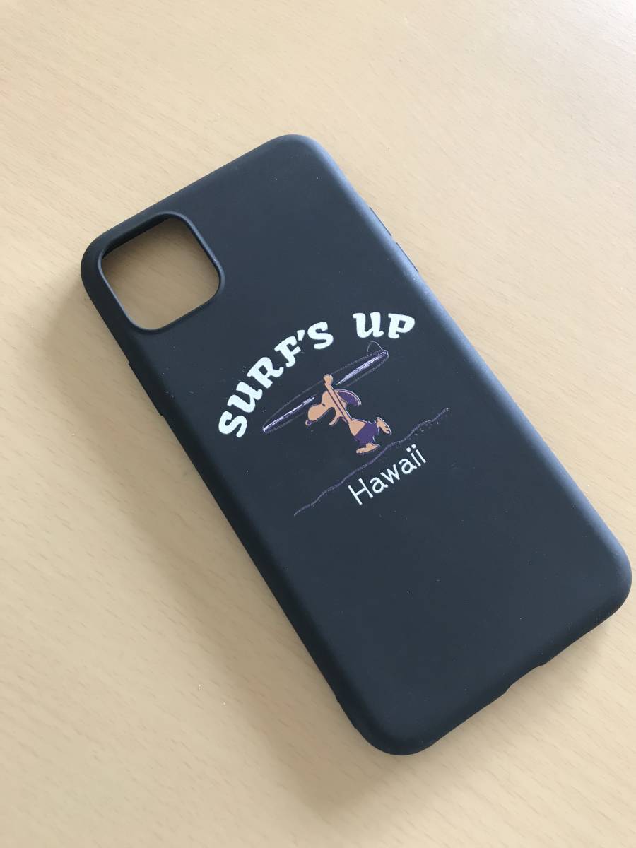 即決◆iPhone 11 Pro Max用ケース◆ SURF’S UPハワイ日焼けスヌーピー 【黒】 一点のみ ◆送料無料拍卖