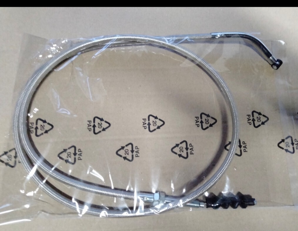 送料込み KAWASAKI バリオス250 BALIUS 250 クラッチ ワイヤー ケーブル メツシュ 15cmロング 拍卖