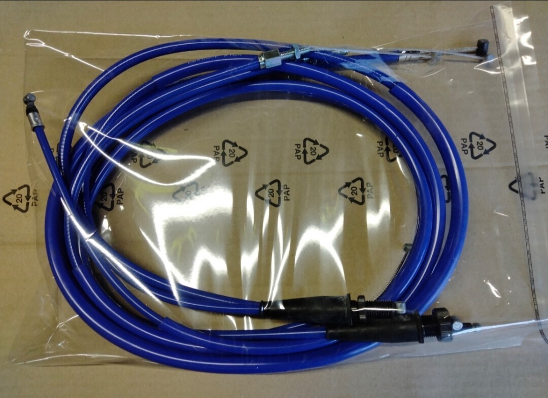 送料込みHONDA CBX400F CBX400F2 CBX550F アクセル クラッチ チョーク ワイヤー ケーブル セット ブルー 25cmロング長さ拍卖