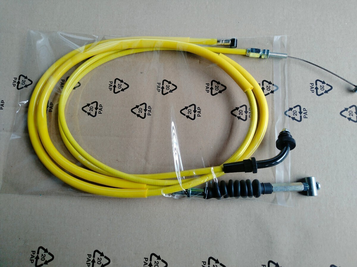 送料込み SUZUKI GSX400F GSX400FS インパルス 15 cmロング アクセル クラッチ ワイヤー ケーブル セット イエロー 拍卖