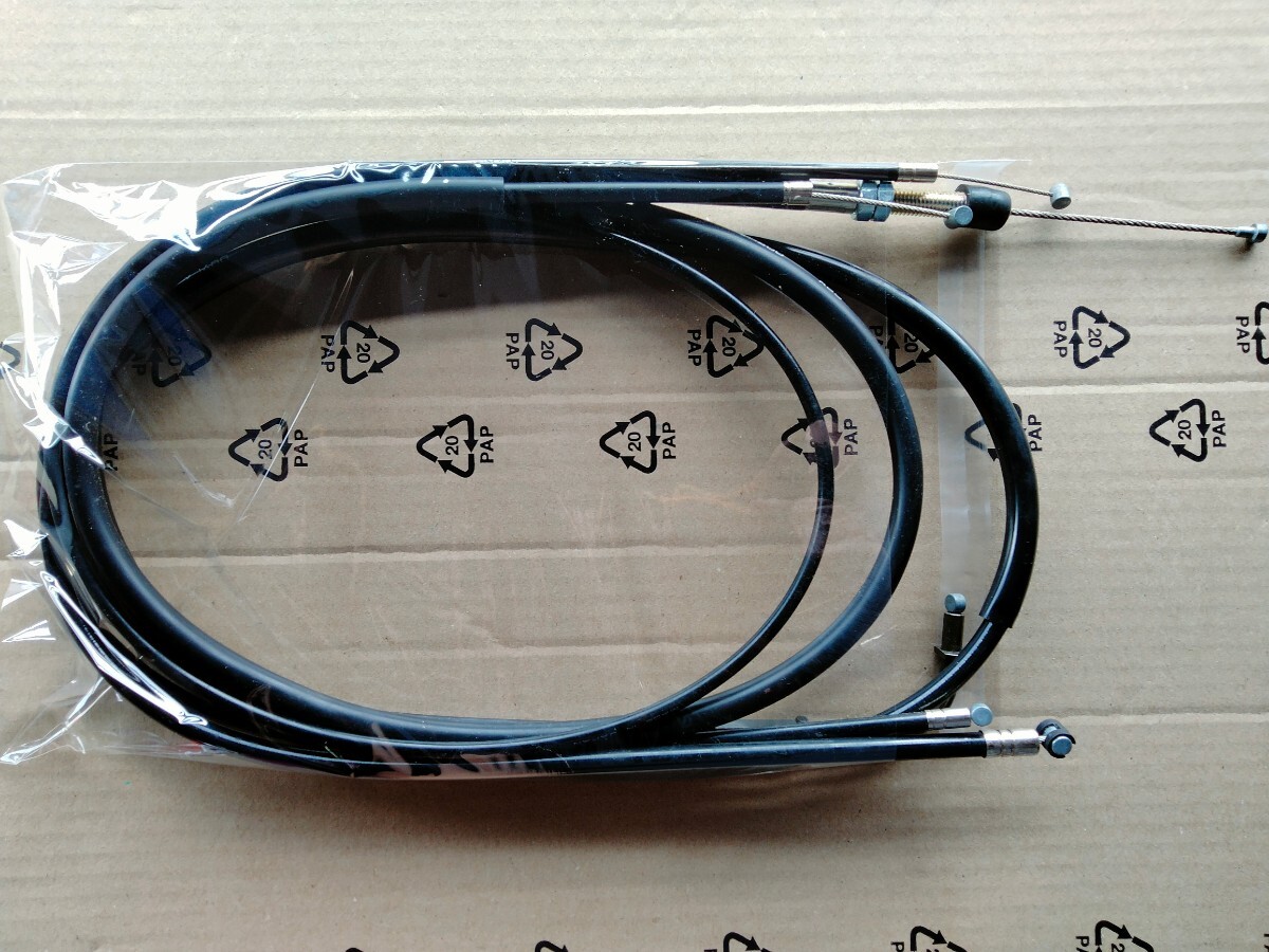 送料込み YAMAHA XJ400 XJ400D XJ550 30cm ロング アクセル クラッチ ワイヤー ケーブル セット 黒 新品拍卖