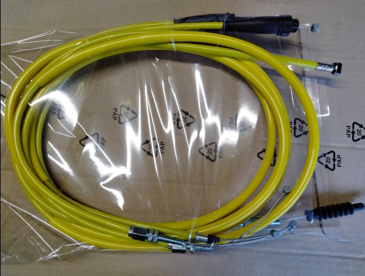 送料込みHONDA CBX400F CBX400F2 CBX550F アクセル クラッチ チョーク ワイヤー ケーブル セット イエロー 黄色 15cmロング長さ拍卖