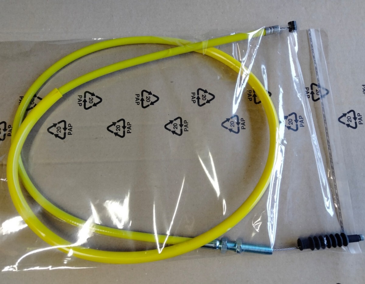 送料込みHONDA CBX400F CBX400F2 CBX550F クラッチ ワイヤー ケーブル イエロー 黄色 20cmロング長さ拍卖