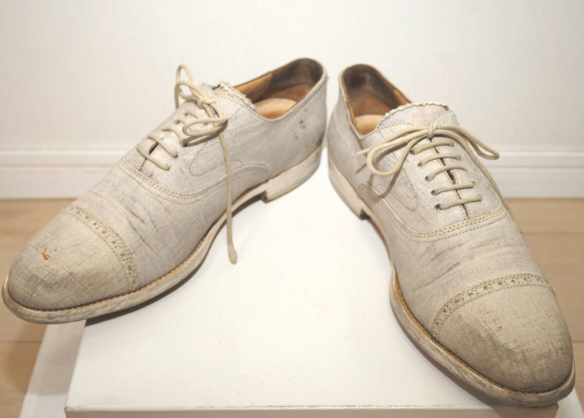 JIL SANDER ジルサンダー ペイント加工キャンバスオックスフォードシューズ6 Italy製拍卖