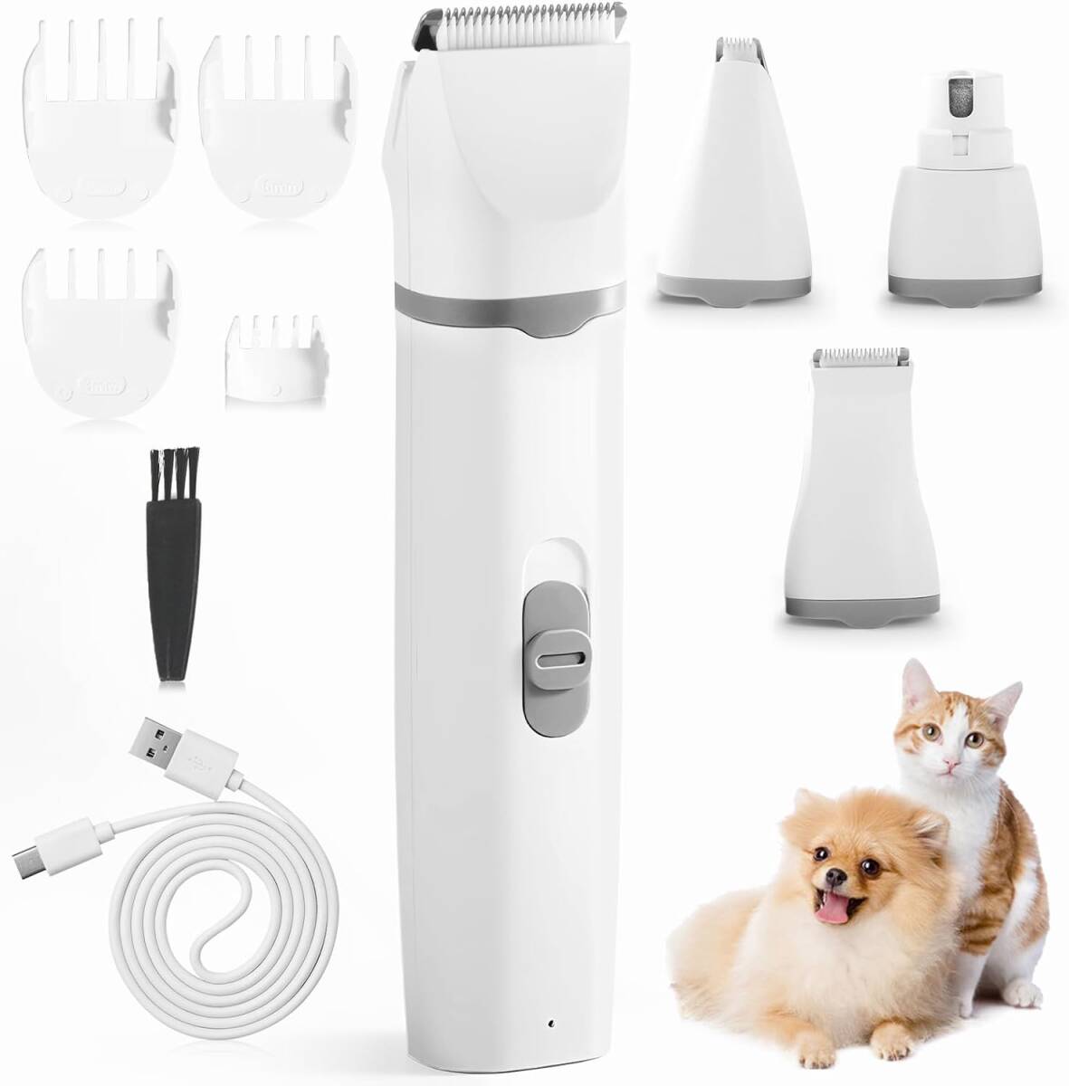 ペット バリカン 犬 バリカン 猫 爪切り 電動バリカン 足裏 肉球 顔周り お尻周 全身 トリミング 静音 軽量 USB充電式 コードレス R1033拍卖