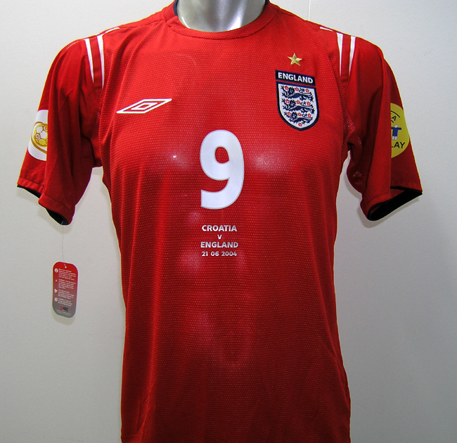 ユーロ04 イングランド ENGLAND(A)#9 ウェイン・ルーニー ROONEY 半袖 Umbro正規 EURO2004 クロアチア戦 M拍卖