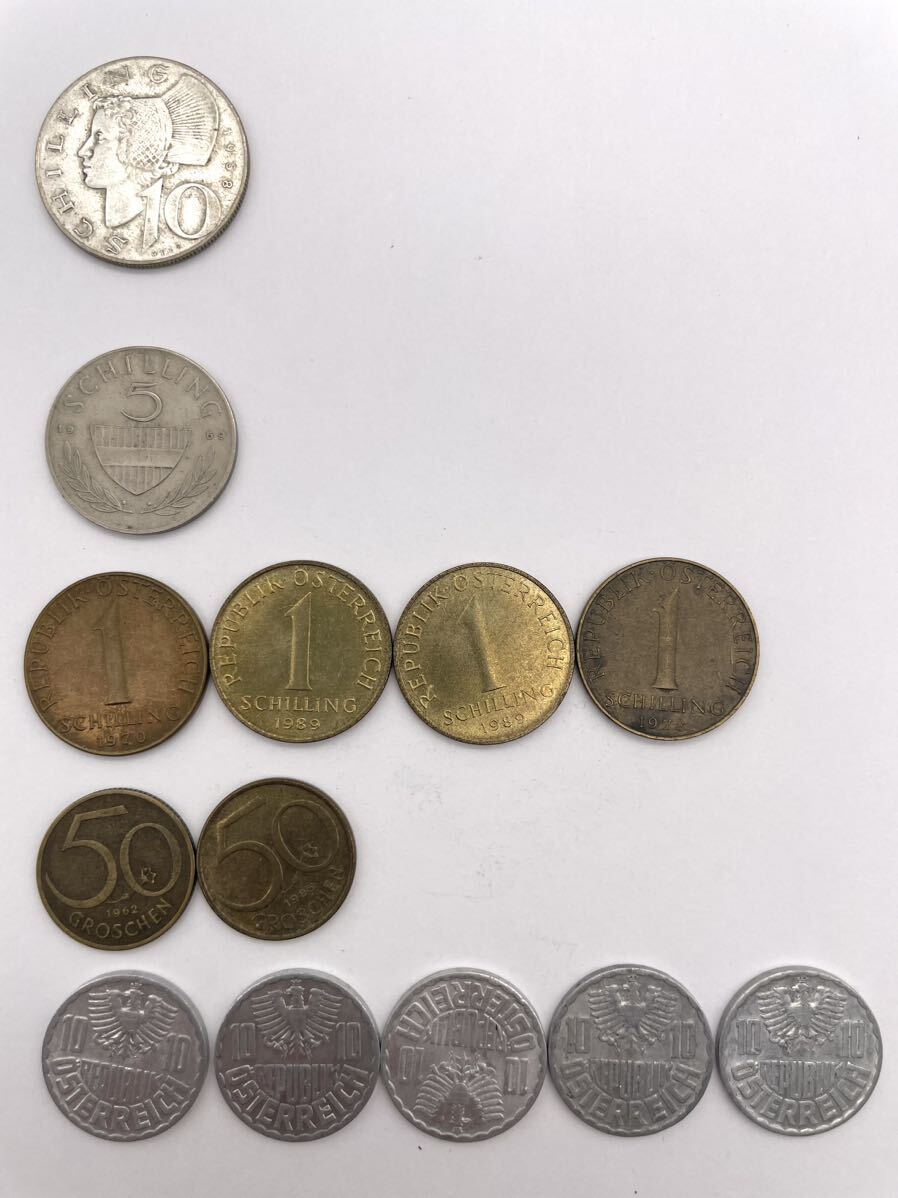 オーストリア●10シリング銀貨 1958年 5.1シリング 50.10グロッシェン 計13枚拍卖