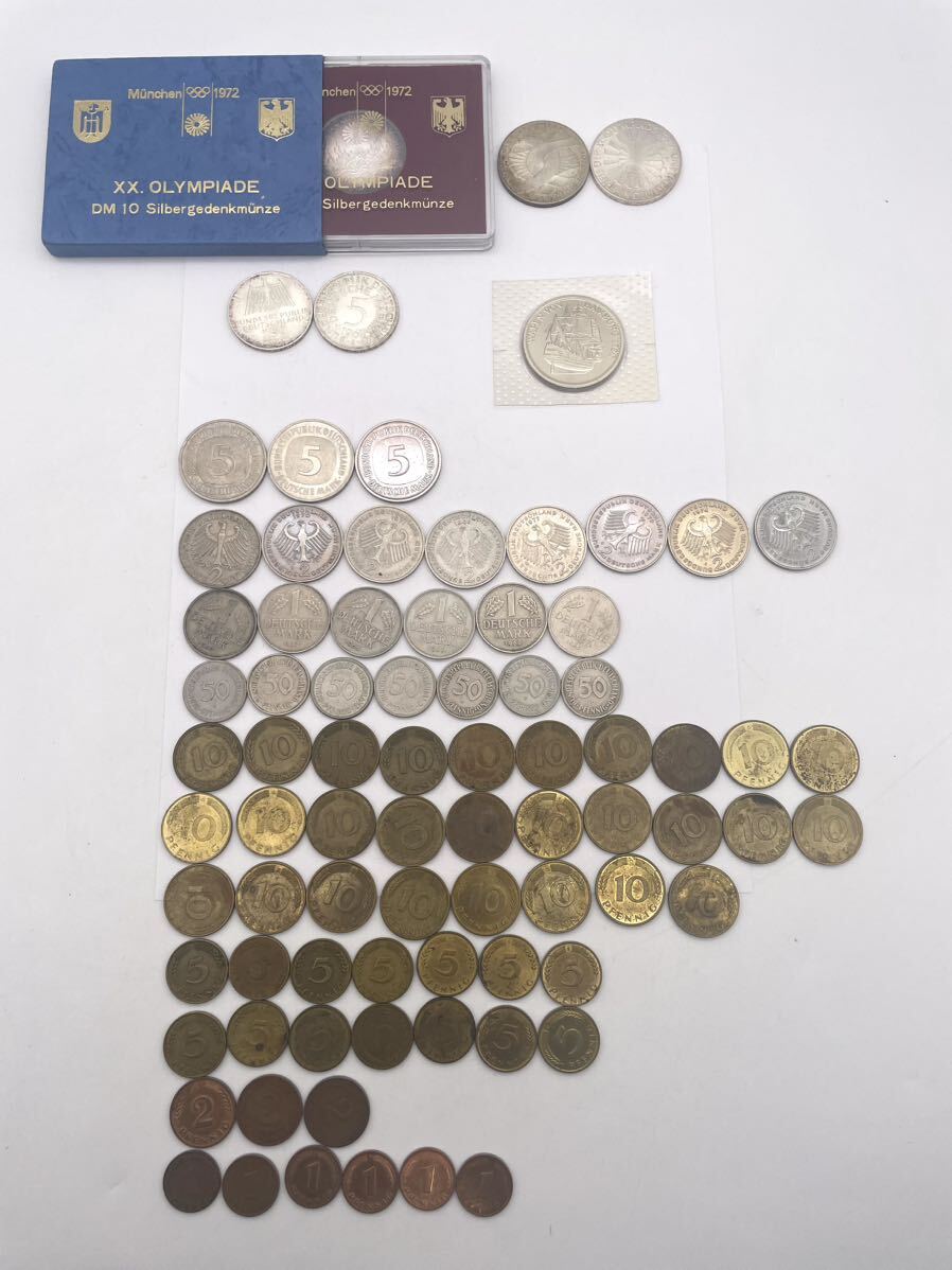 ドイツ●ミュンヘンオリンピック銀貨 5マルク銀貨 記念メダル 5.2.1マルク硬貨 50.10.5.2.1ペニッヒ硬貨 計81枚拍卖