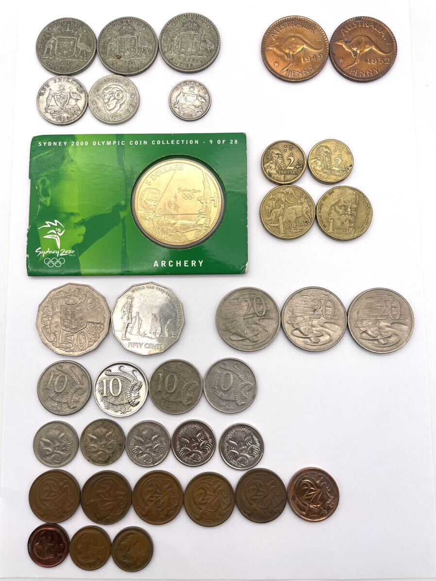 オーストラリア●フローリン銀貨 シリング銀貨 6ペンス銀貨 シドニーオリンピック記念5ドル など36枚拍卖