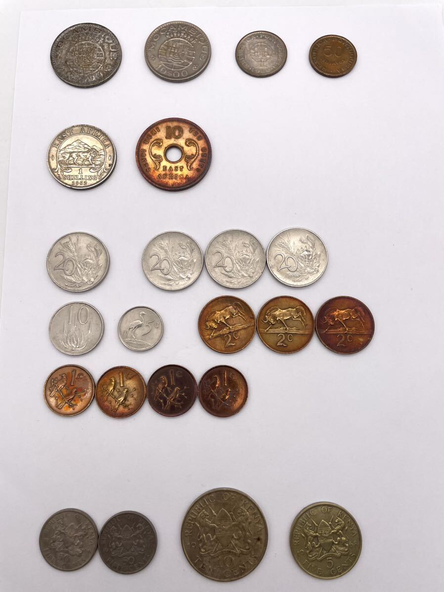 アフリカコイン●ポルトガル領モザンビーク銀貨 イギリス領東アフリカ 南アフリカ共和国 ケニア 計23枚拍卖