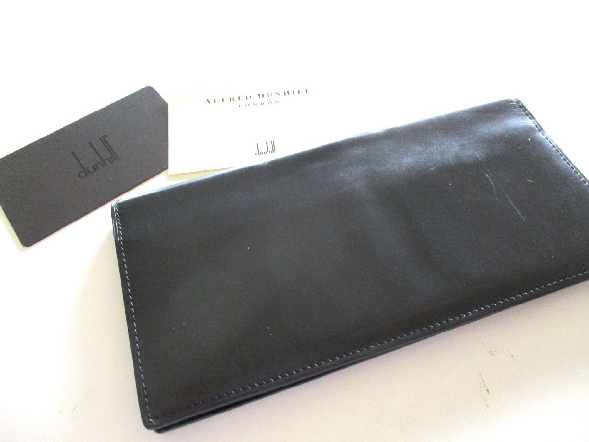 ★とちぎ屋!【DUNHILL】ダンヒル メンズ カード入れ付 2ツ折り財布(黒色系)まだまだ現役!大阪ダンヒルブティック購入品★拍卖