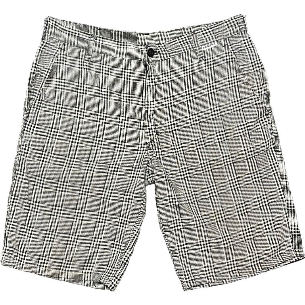 MADE IN EU製 KEMPEL 千鳥格子チェック柄ハーフパンツ ホワイト×ブラック 48サイズ ケンペル ヨーロッパ製拍卖