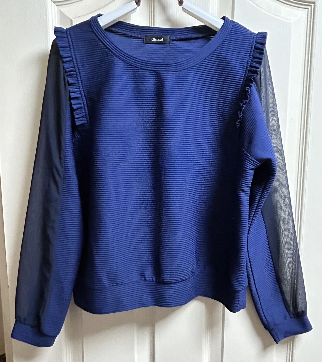 1405☆Discoat☆紺色長袖カットソー ☆サイズM中古拍卖