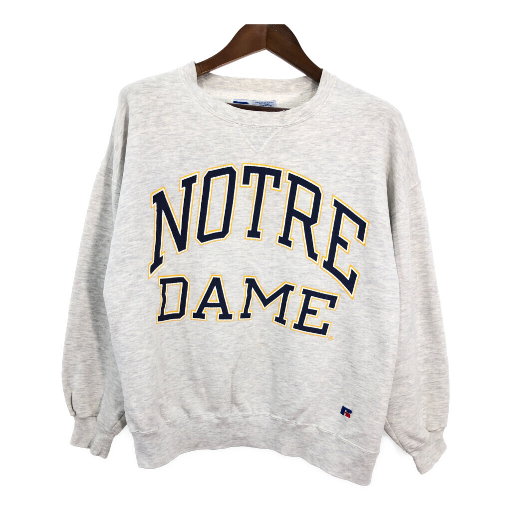 90年代 USA製 RUSSELL ATHLETIC ラッセル カレッジ スウェット ロゴ グレー (メンズ XL) 中古 古着 R3942拍卖