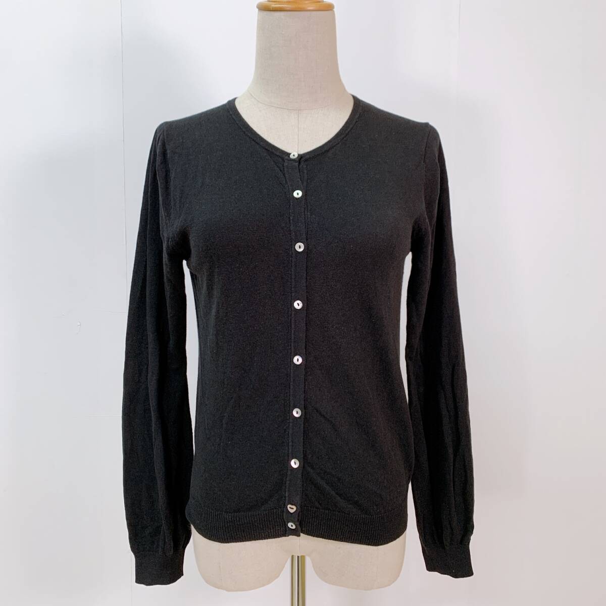 YH1017 earth music & ecology アースミュージックアンドエコロジー レディース 長袖 カーディガン 裾袖リブ M 万能 USED 古着拍卖