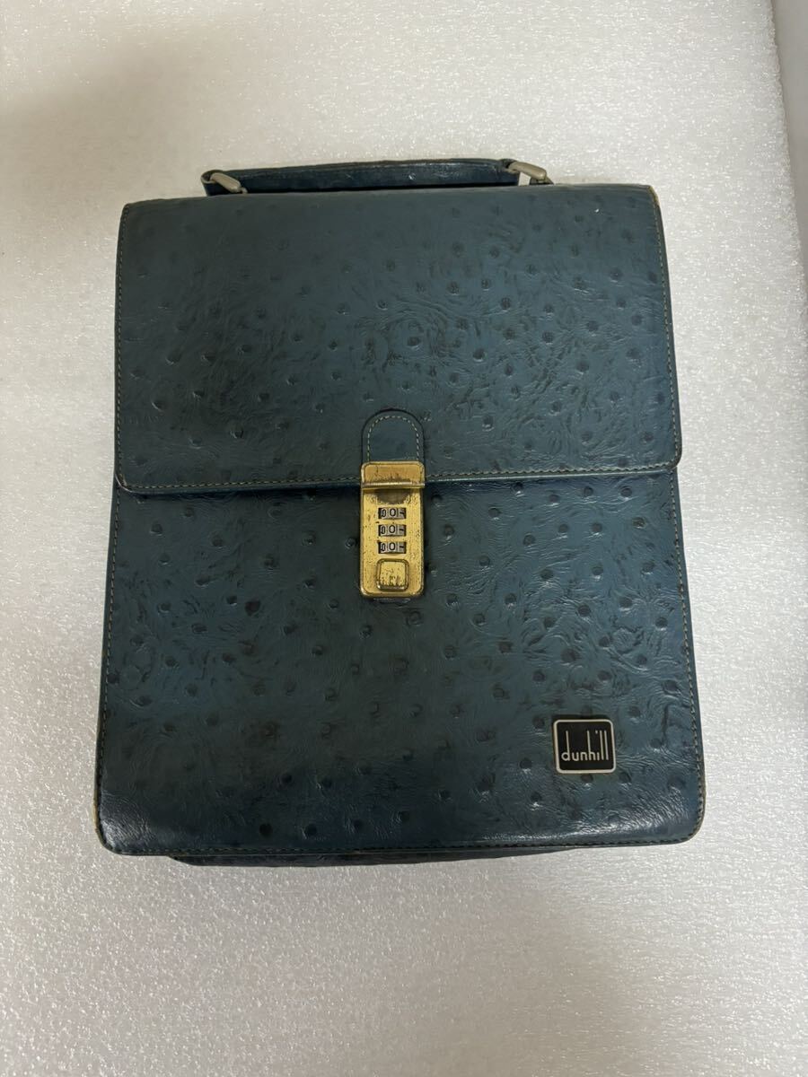 ダンヒル セカンドバッグ オーストリッチ ゴールド金具拍卖