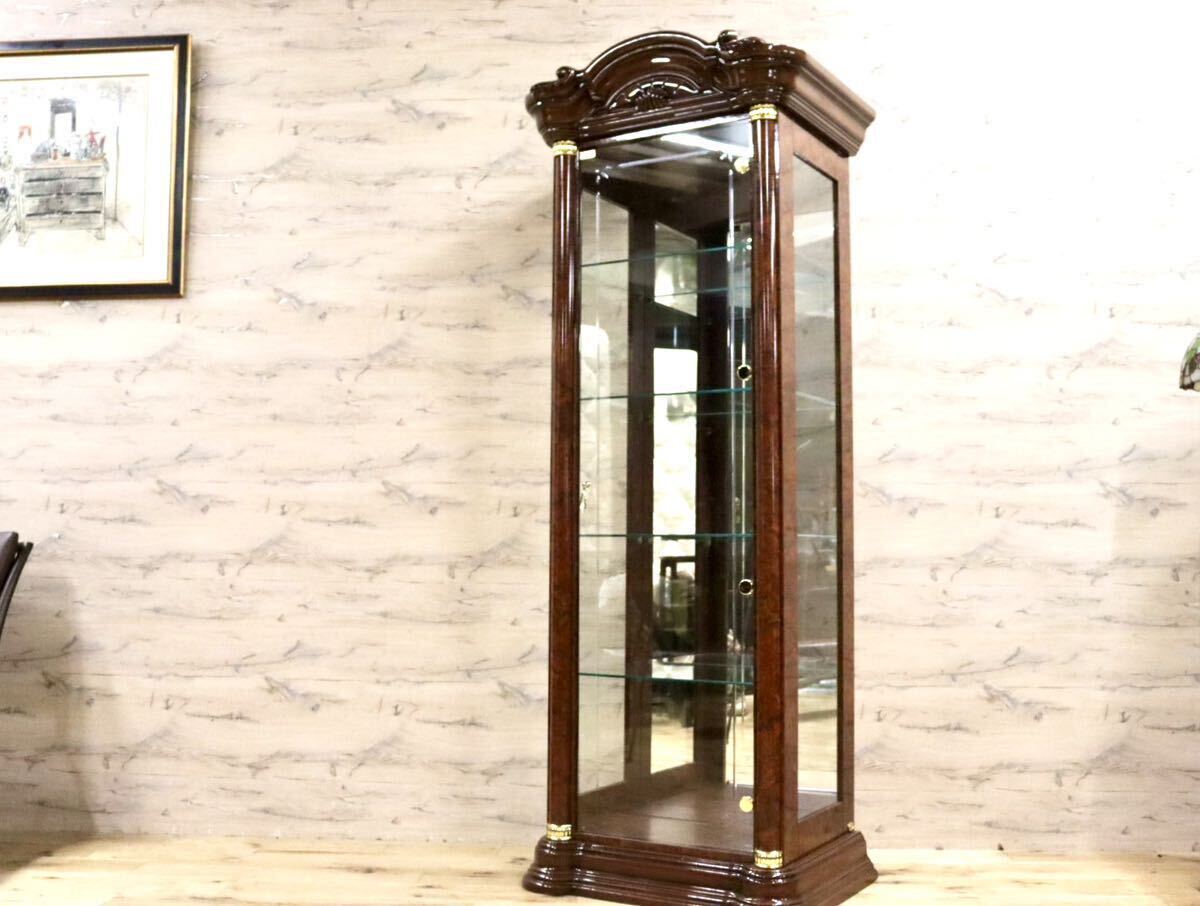 GMHN35○Saltarelli Mobili / サルタレッリモビリ フローレンス カップボード キュリオケース 飾り棚 輸入家具 定価約19.2万 拍卖