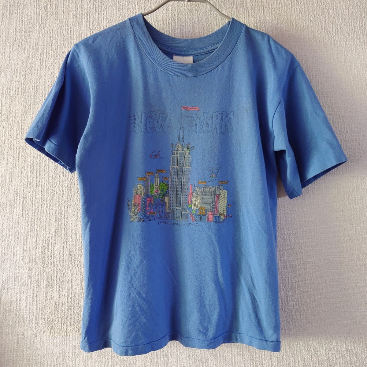 USA製 anvil Tシャツ 半袖 NEW YORK アート ビンテージ 青拍卖