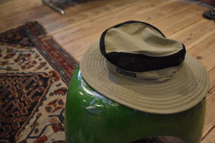 グッドスタイル◎90sビンテージColombiaコロンビア サンハットベージュ/グレー系アメカジアウトドアストリートメッシュn25023拍卖