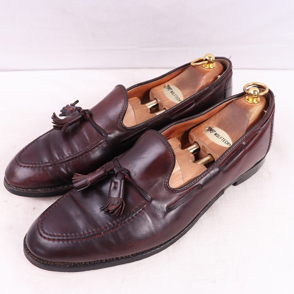 オールデン 11 1/2 B コードバン 772 タッセルローファー ALDEN バーガンディスリッポン ドレスシューズ メンズ 革靴 中古 ds4564拍卖