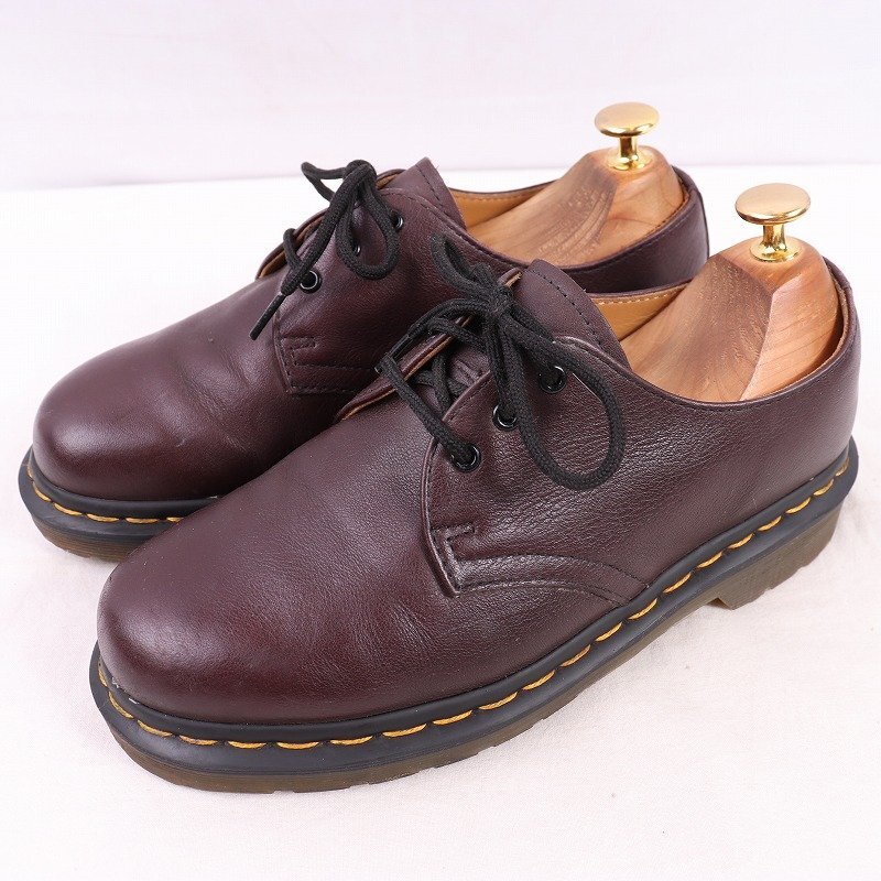 ドクターマーチン UK5/23.5cm-24.0cm/3ホール こげ茶 1461 ブーツ レディース dr.martens 中古 古着 dm3930拍卖