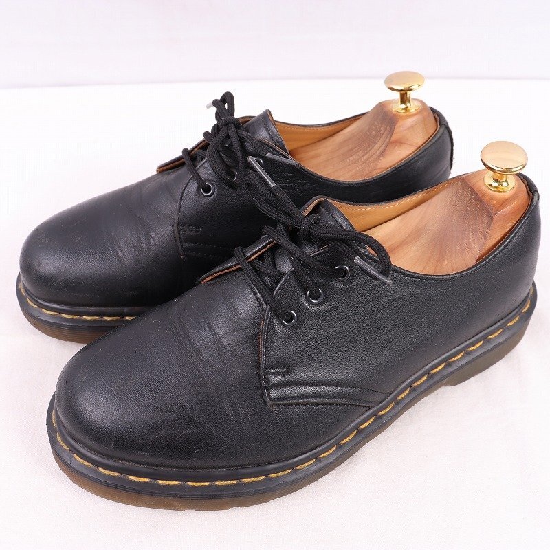 ドクターマーチン UK5/23.5cm-24.0cm/3ホール 黒 ブラック 1461 ブーツ レディース dr.martens 中古 古着 dm3933拍卖