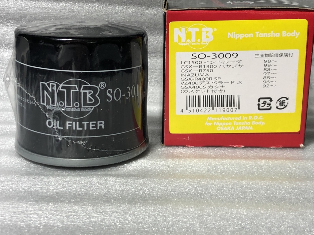 ★高品質NTB★ スズキ系 オイルエレメント SO-3009 検)16510-34E00 16510-06B00 16510-03G00-X07 GSR 隼 イナズマ イントルーダ GSX-R SV拍卖