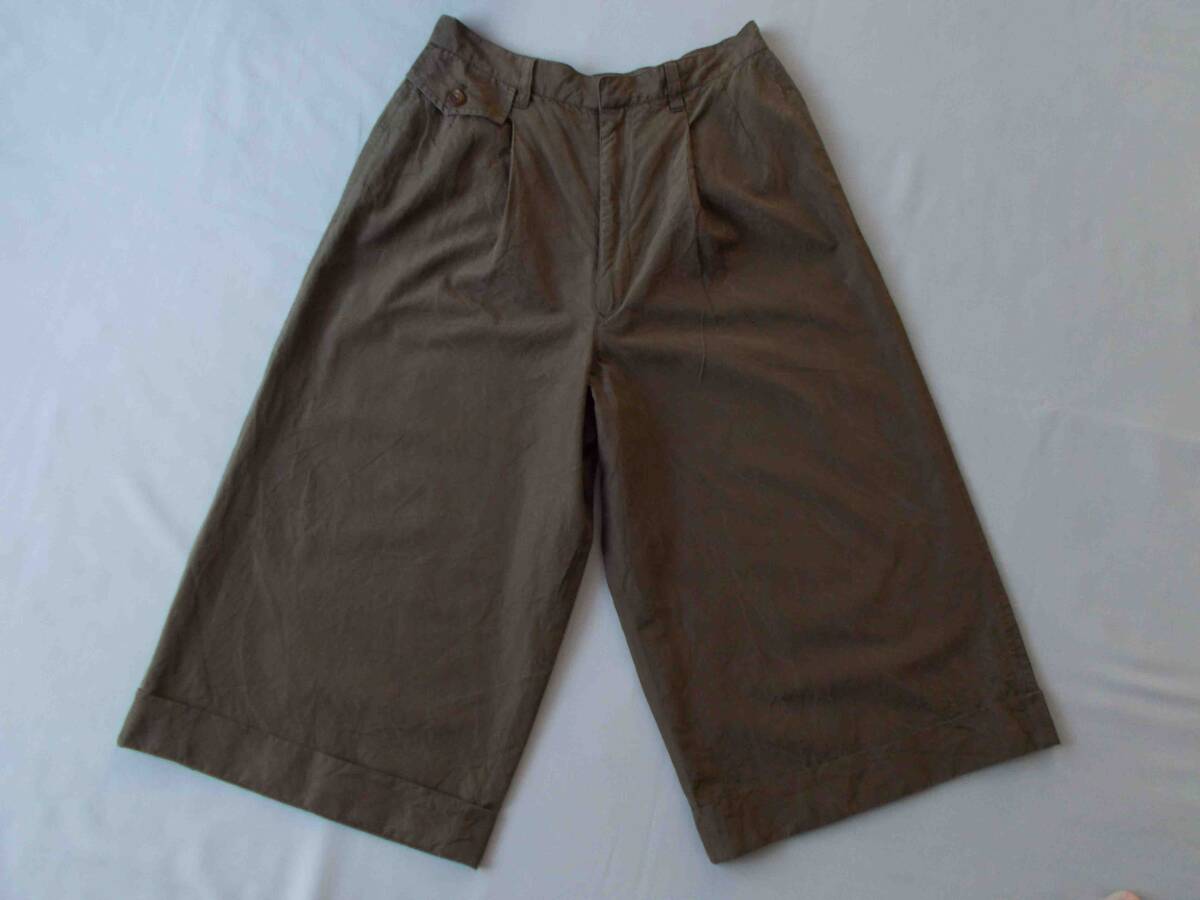 ヨシエイナバ yoshie inaba キュロット スカート  茶色/ブラウン 絹100% M拍卖