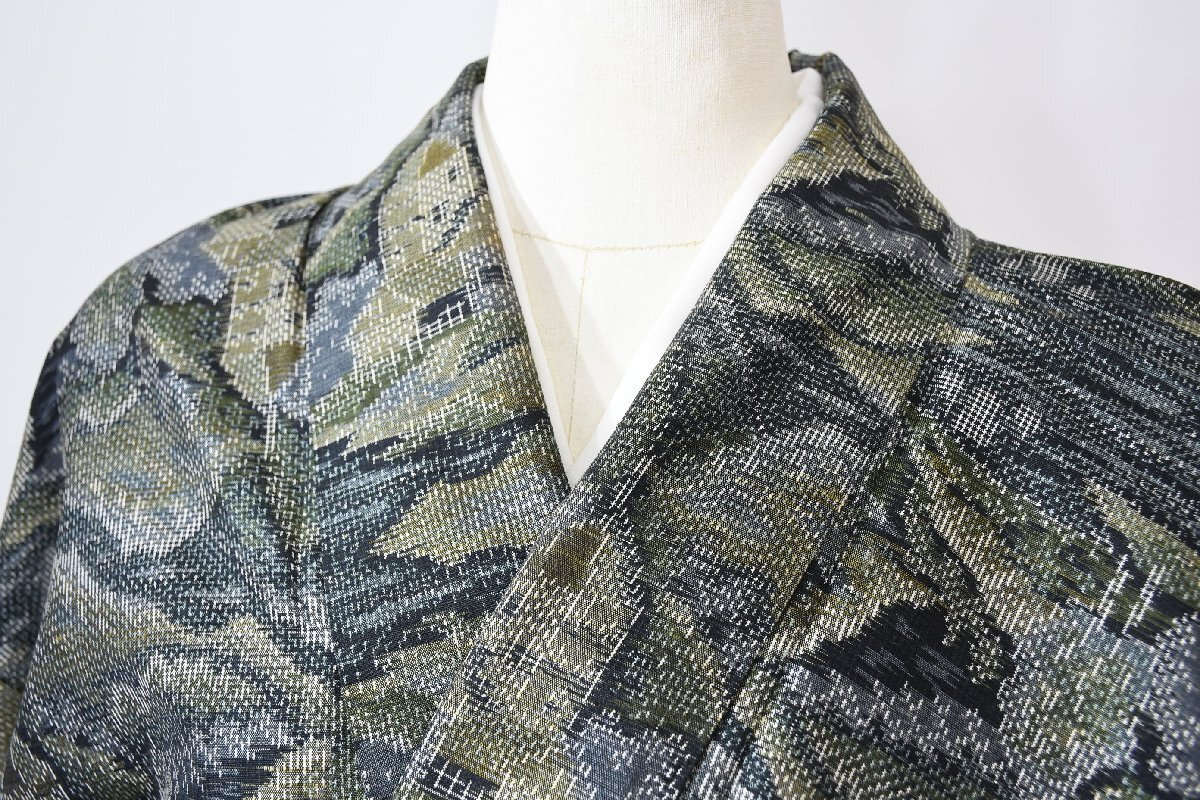 紬 つむぎ 異国風景 遠山文 身丈157cm 裄丈65cm ★着物 pb-2865 桜庭呉服店拍卖