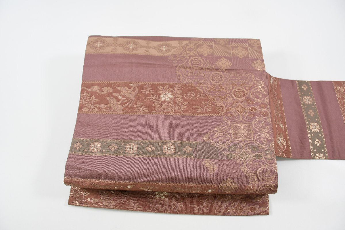 名古屋帯 更紗 花 帯丈360cm ★着物屋 ne-11060 桜庭呉服店拍卖