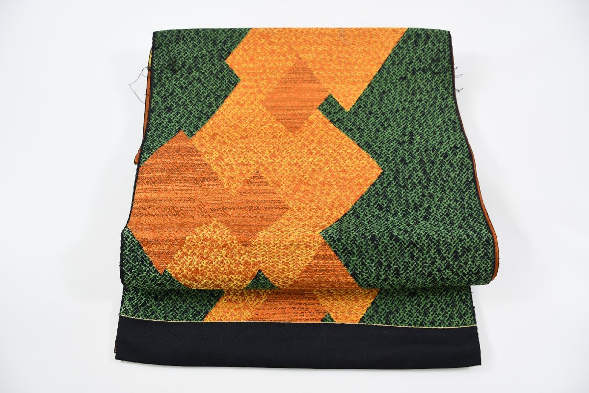 袋名古屋帯 六通柄 菱文 幾何学模様 帯丈354cm ★着物屋 ne-11074 桜庭呉服店拍卖