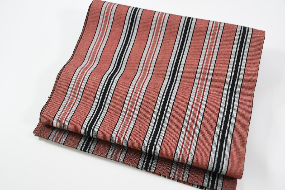 袋名古屋帯 縞模様 縞帳 全通 帯丈384cm ★着物屋 ne-11364 桜庭呉服店拍卖