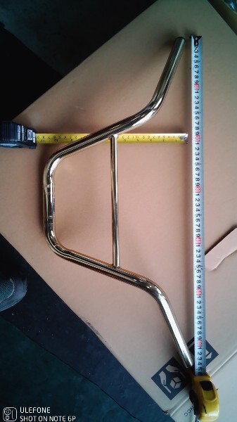 超お宝新品☆金メッキ綺麗だ〜!武川Gold金色ハンドル☆モンキー、ゴリラ等☆ブリッジハンドル☆巾64Cm×クランプ径22mm☆E120サイズ拍卖