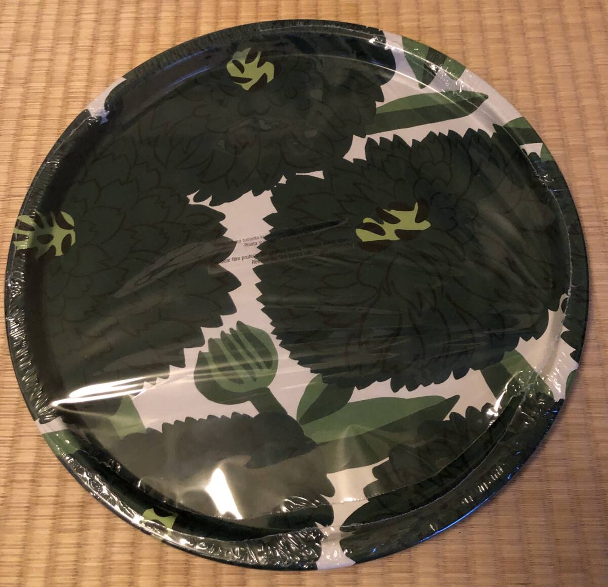 ゆうぱっく♪マリメッコ♪marimekko♪終了品 緑 PRIMAVERA 柄 キッチン用品 大きい トレー トレイ インテリア 現品限り 拍卖