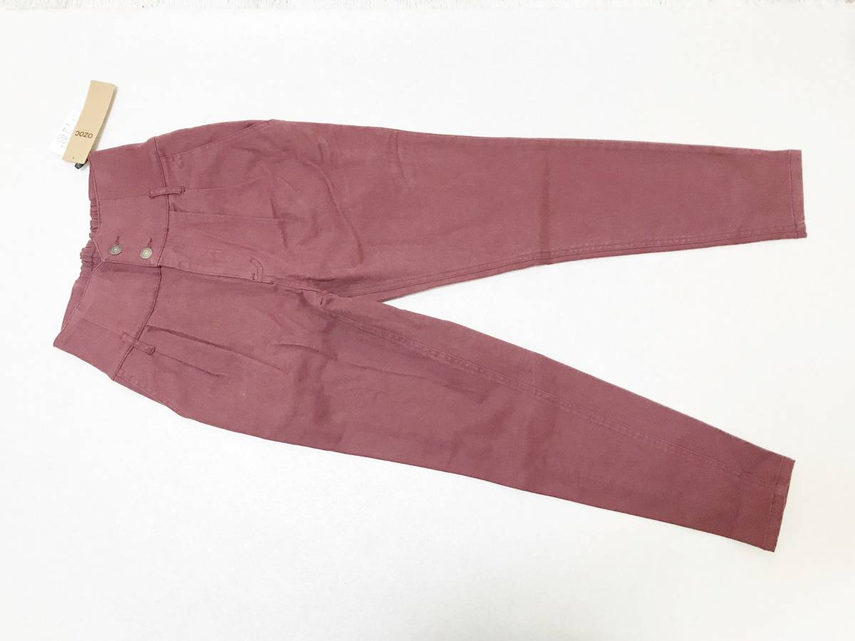 レディスMサイズ:オゾック【OZOC】しっかりめ地/ストレッチパンツ・ハイウエストズボン:赤茶 定価:6,900+税拍卖