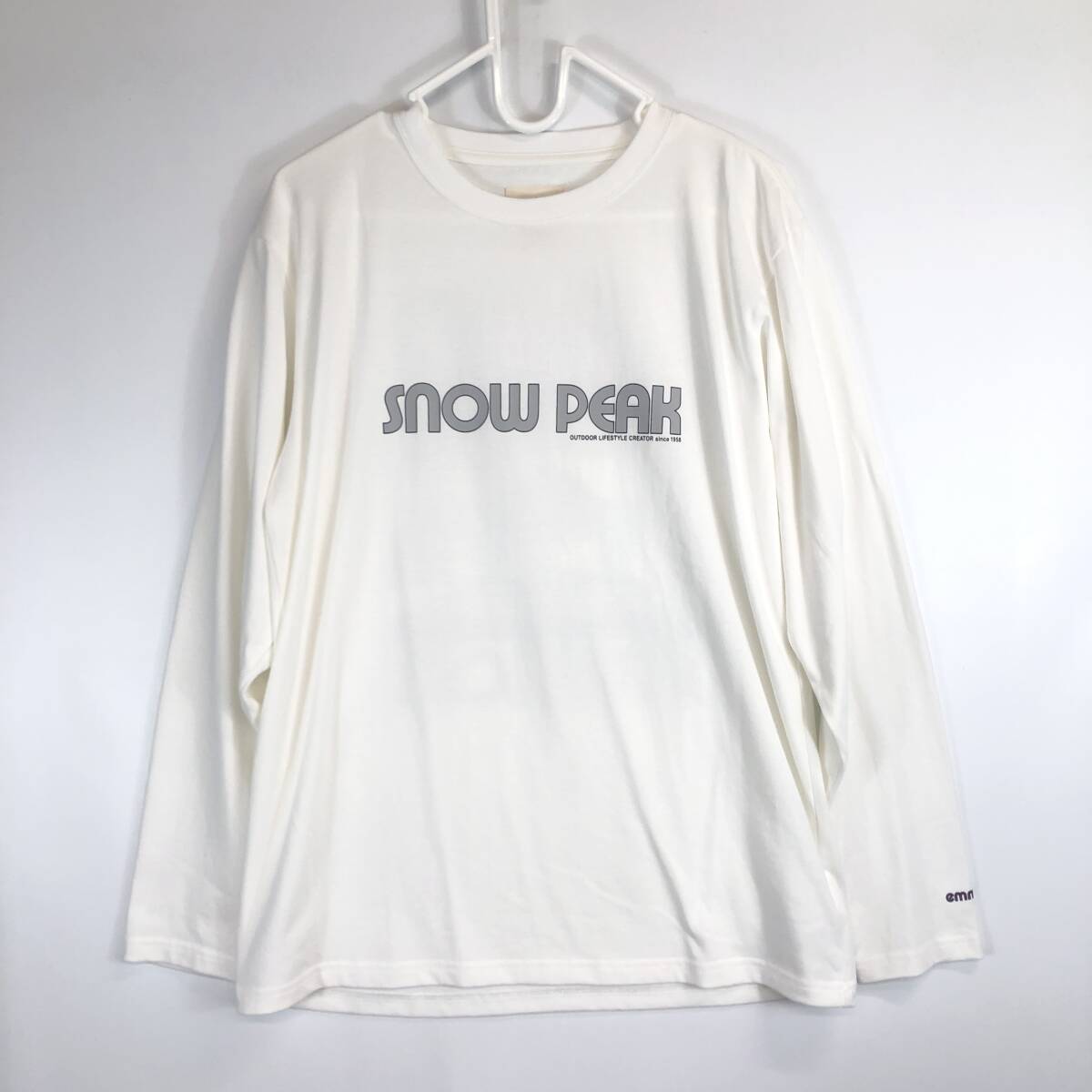 snow peak × emmi スノーピーク エミ 長袖Tシャツ ホワイト Mサイズ EM-TS-23AW701拍卖