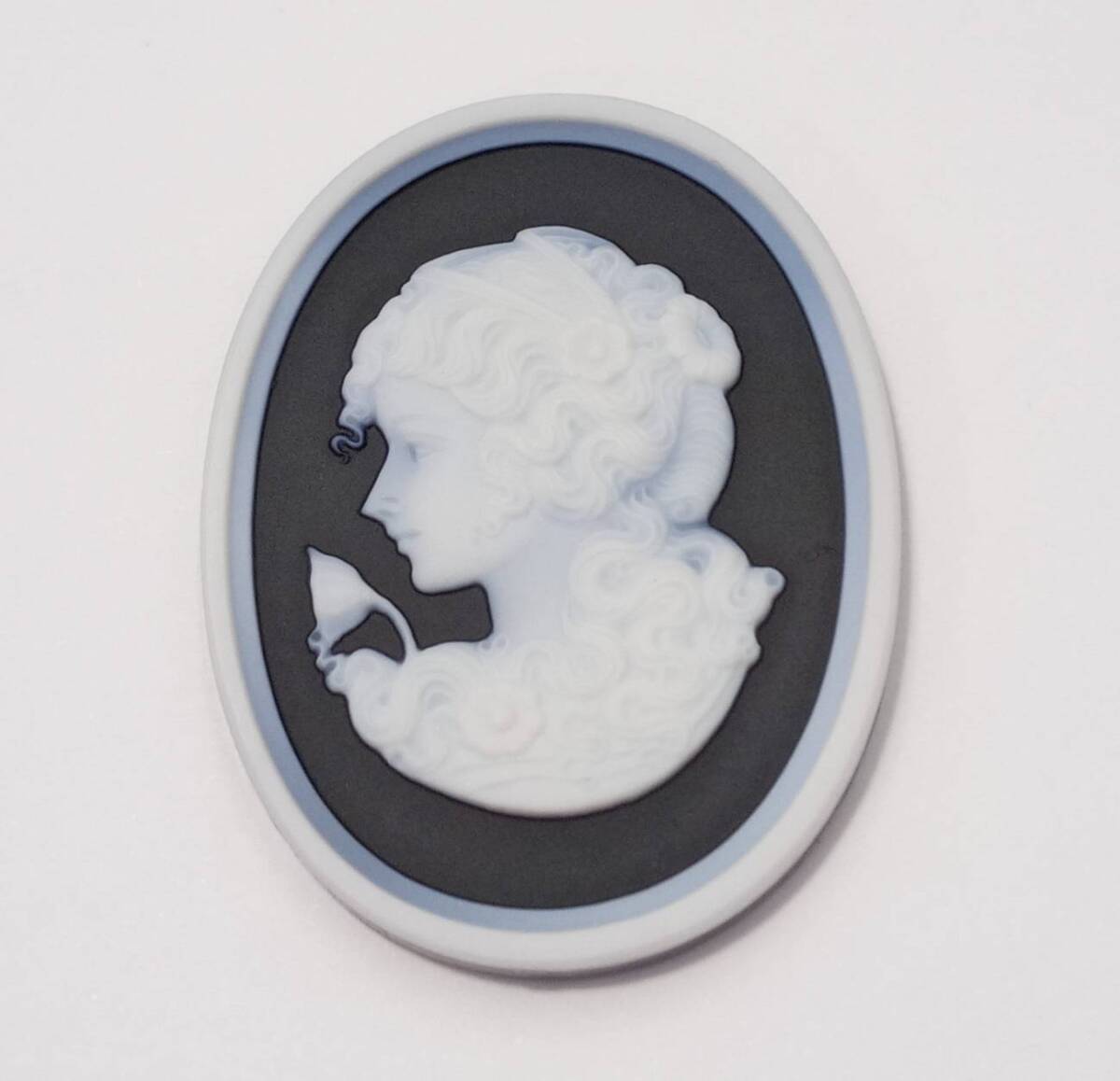 天然 オニキス カメオ ルース 6.6g 縦40.3mm×横30.3mm拍卖