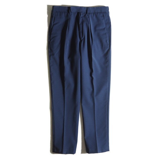 R5209f57 ■VIGANO ヴィガーノ■ ポリエステル ウール トロピカル 1プリーツ クロップドパンツ ネイビー 42/XS 紺 春夏拍卖