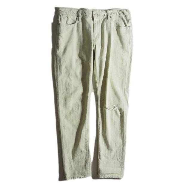 U7112f57 ■POLO RALPH LAUREN ラルフローレン■ ペンキ加工 スリム デニムパンツ アイボリー 29/w86 ダメージ加工 ホワイト シーズンレス拍卖