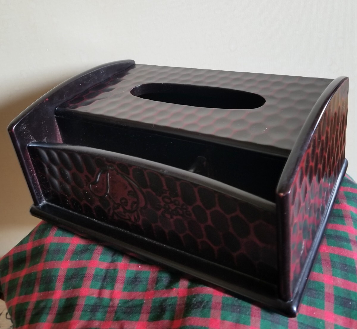 鎌倉彫り風 ティッシュケース  ティッシュボックス 小物入れ拍卖
