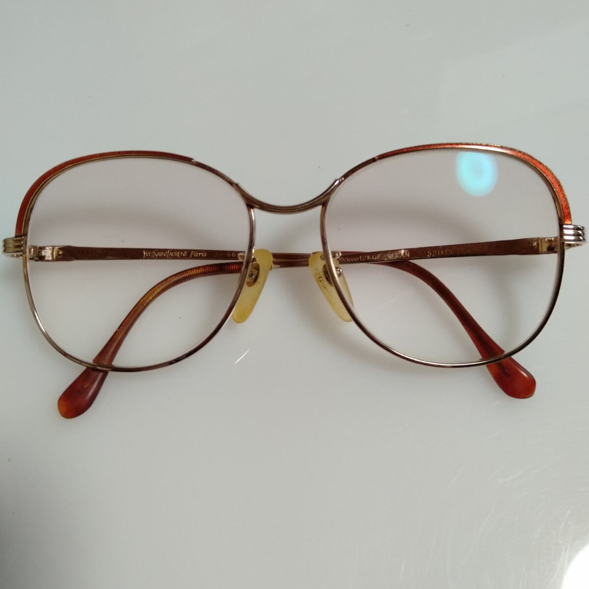 めがね角02 WESSAINTLAURENT Paris 度あり メタルフレーム レトロ 拍卖