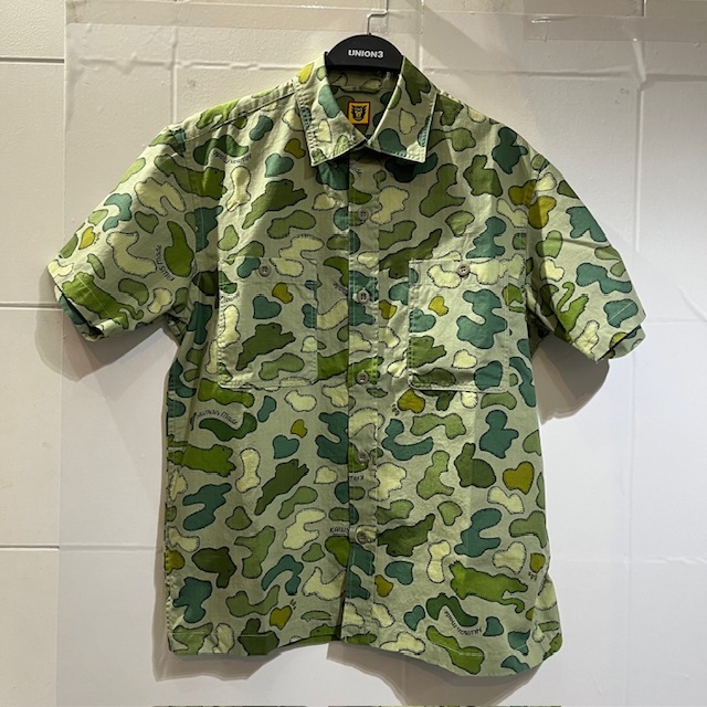 HUMAN MADE 24ss KAWS MADE CAMO SHIRT Sサイズ ヒューマンメイド×カウズメイド カモ半袖シャツ拍卖