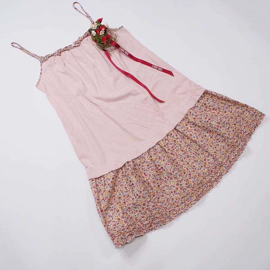 【送料無料】ピンクハウス ピンク 小花布帛使い カットソーキャミソール /発売時の定価14700円 /フリーサイズ/H4201拍卖