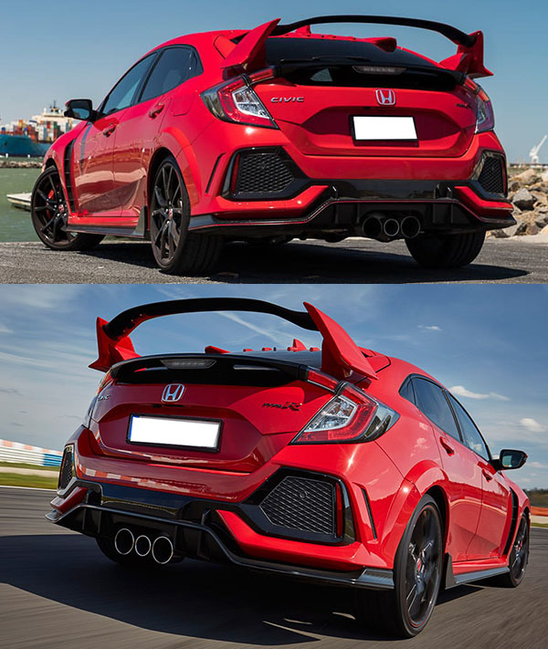 ホンダ 10代目 FK シビックハッチバック FK7 FK8 タイプR リアスポイラーウィングスポイラー ABS製 単色 塗装品 2017-2021拍卖