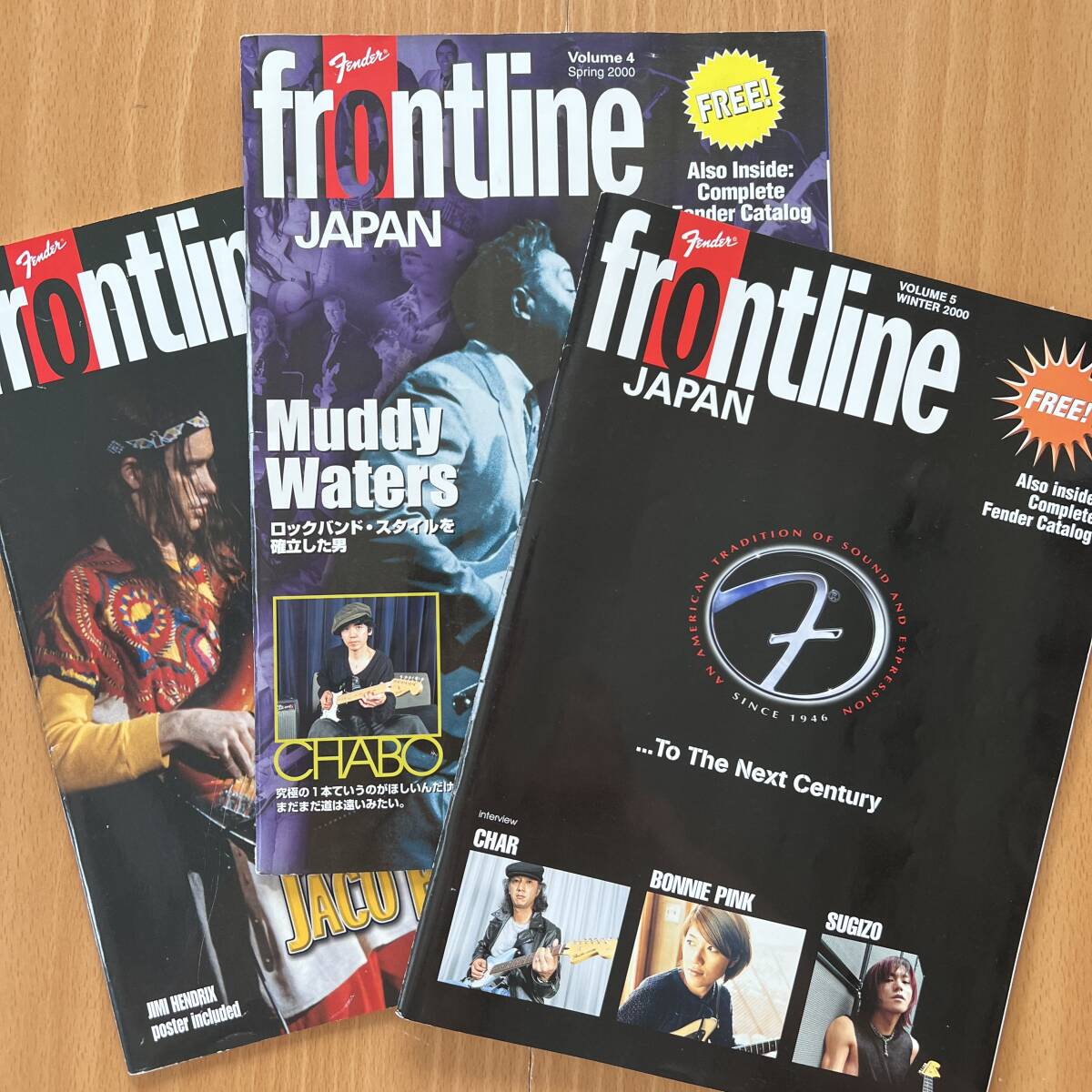 Fender USA フェンダー 季刊誌 FRONTLINE 日本版 1999 x1 2000 x2 ジャコパストリアス CHAR SUGIZO 美品 ストラトキャスター 他拍卖
